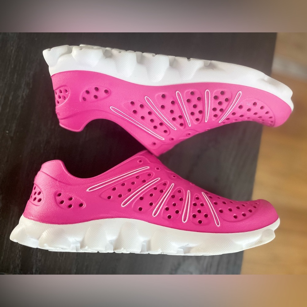 Only Worn 5 mins Pink K Swiss Slip-On Rubber Vertical
Tubes Shoes Women's Sz10 - Picture 4 of 9
